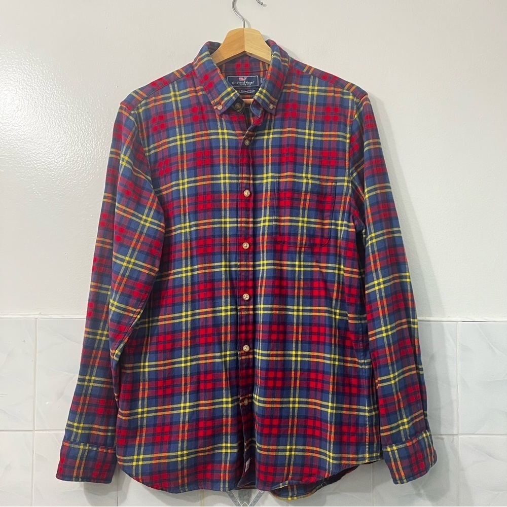 Vineyard Vines Shirt Mens M Plaid Slim Fit Murray Button Down Casual Preppy